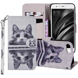 Mirror Cat 3D Painted Leather Phone Wallet Case Cover for Xiaomi Mi 6 Mi6