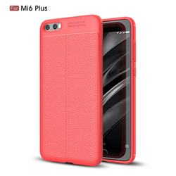 Luxury Auto Focus Litchi Texture Silicone TPU Back Cover for Xiaomi Mi 6 Plus - Red