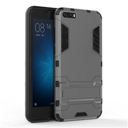 Armor Premium Tactical Grip Kickstand Shockproof Dual Layer Rugged Hard Cover for Xiaomi Mi 6 Plus - Gray