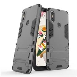 Armor Premium Tactical Grip Kickstand Shockproof Dual Layer Rugged Hard Cover for Xiaomi Mi A2 (Mi 6X) - Gray