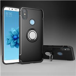 Armor Anti Drop Carbon PC + Silicon Invisible Ring Holder Phone Case for Xiaomi Mi A2 (Mi 6X) - Black