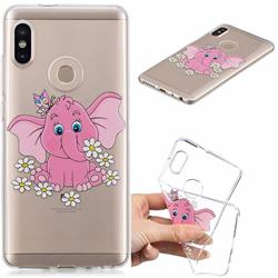 Tiny Pink Elephant Clear Varnish Soft Phone Back Cover for Xiaomi Mi A2 (Mi 6X)