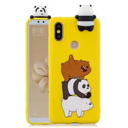 Striped Bear Soft 3D Climbing Doll Soft Case for Xiaomi Mi A2 (Mi 6X)