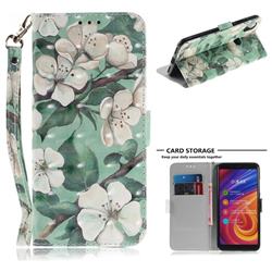 Watercolor Flower 3D Painted Leather Wallet Phone Case for Xiaomi Mi A2 (Mi 6X)