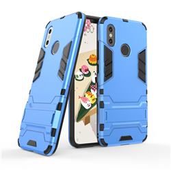 Armor Premium Tactical Grip Kickstand Shockproof Dual Layer Rugged Hard Cover for Xiaomi Mi 8 - Light Blue