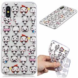 Mini Panda Clear Varnish Soft Phone Back Cover for Xiaomi Mi 8