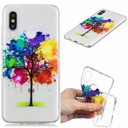 Oil Painting Tree Clear Varnish Soft Phone Back Cover for Xiaomi Mi 8