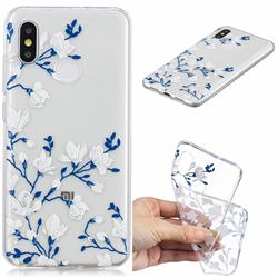 Magnolia Flower Clear Varnish Soft Phone Back Cover for Xiaomi Mi 8