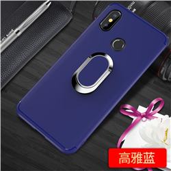 Anti-fall Invisible 360 Rotating Ring Grip Holder Kickstand Phone Cover for Xiaomi Mi 8 - Blue