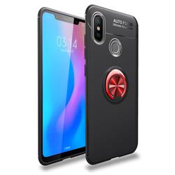 Auto Focus Invisible Ring Holder Soft Phone Case for Xiaomi Mi 8 Explorer - Black Red