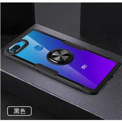Acrylic Glass Carbon Invisible Ring Holder Phone Cover for Xiaomi Mi 8 Lite / Mi 8 Youth / Mi 8X - Black