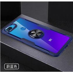 Acrylic Glass Carbon Invisible Ring Holder Phone Cover for Xiaomi Mi 8 Lite / Mi 8 Youth / Mi 8X - Azure