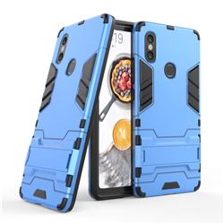 Armor Premium Tactical Grip Kickstand Shockproof Dual Layer Rugged Hard Cover for Xiaomi Mi 8 SE - Light Blue