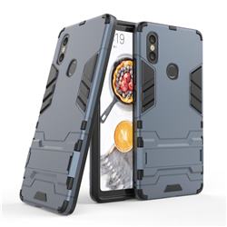 Armor Premium Tactical Grip Kickstand Shockproof Dual Layer Rugged Hard Cover for Xiaomi Mi 8 SE - Navy