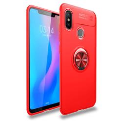 Auto Focus Invisible Ring Holder Soft Phone Case for Xiaomi Mi 8 SE - Red