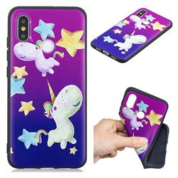Pony 3D Embossed Relief Black TPU Cell Phone Back Cover for Xiaomi Mi 8 SE