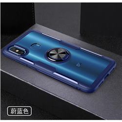 Acrylic Glass Carbon Invisible Ring Holder Phone Cover for Xiaomi Mi 8 SE - Azure