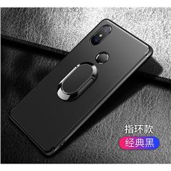 Anti-fall Invisible 360 Rotating Ring Grip Holder Kickstand Phone Cover for Xiaomi Mi 8 SE - Black