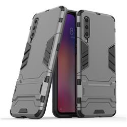 Armor Premium Tactical Grip Kickstand Shockproof Dual Layer Rugged Hard Cover for Xiaomi Mi 9 - Gray
