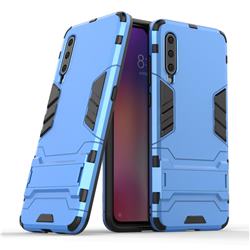 Armor Premium Tactical Grip Kickstand Shockproof Dual Layer Rugged Hard Cover for Xiaomi Mi 9 - Light Blue