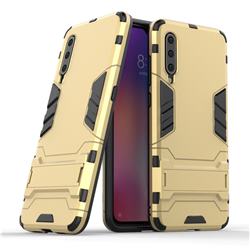 Armor Premium Tactical Grip Kickstand Shockproof Dual Layer Rugged Hard Cover for Xiaomi Mi 9 - Golden