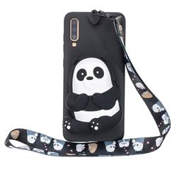 Cute Panda Neck Lanyard Zipper Wallet Silicone Case for Xiaomi Mi 9