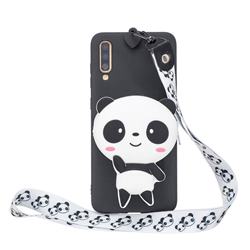 White Panda Neck Lanyard Zipper Wallet Silicone Case for Xiaomi Mi 9