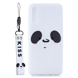 White Feather Panda Soft Kiss Candy Hand Strap Silicone Case for Xiaomi Mi 9