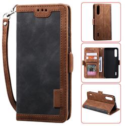 Luxury Retro Stitching Leather Wallet Phone Case for Xiaomi Mi 9 Lite - Gray