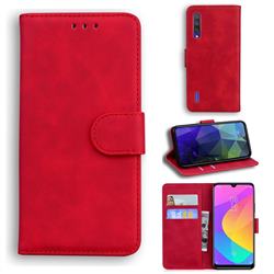 Retro Classic Skin Feel Leather Wallet Phone Case for Xiaomi Mi 9 Lite - Red