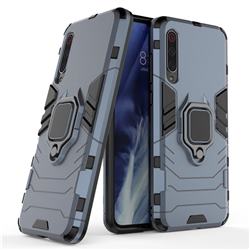 Black Panther Armor Metal Ring Grip Shockproof Dual Layer Rugged Hard Cover for Xiaomi Mi 9 Pro - Blue