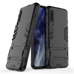 Armor Premium Tactical Grip Kickstand Shockproof Dual Layer Rugged Hard Cover for Xiaomi Mi 9 Pro - Black