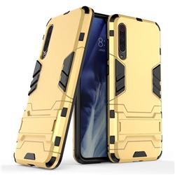 Armor Premium Tactical Grip Kickstand Shockproof Dual Layer Rugged Hard Cover for Xiaomi Mi 9 Pro - Golden
