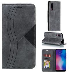 Retro S Streak Magnetic Leather Wallet Phone Case for Xiaomi Mi 9 Pro - Gray