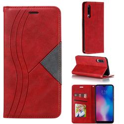 Retro S Streak Magnetic Leather Wallet Phone Case for Xiaomi Mi 9 Pro - Red