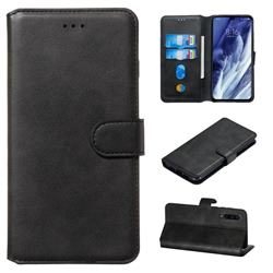 Retro Calf Matte Leather Wallet Phone Case for Xiaomi Mi 9 Pro - Black