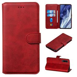 Retro Calf Matte Leather Wallet Phone Case for Xiaomi Mi 9 Pro - Red
