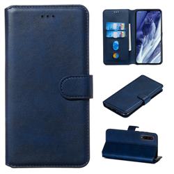 Retro Calf Matte Leather Wallet Phone Case for Xiaomi Mi 9 Pro - Blue