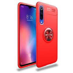 Auto Focus Invisible Ring Holder Soft Phone Case for Xiaomi Mi 9 SE - Red