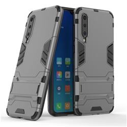 Armor Premium Tactical Grip Kickstand Shockproof Dual Layer Rugged Hard Cover for Xiaomi Mi 9 SE - Gray