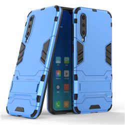 Armor Premium Tactical Grip Kickstand Shockproof Dual Layer Rugged Hard Cover for Xiaomi Mi 9 SE - Light Blue
