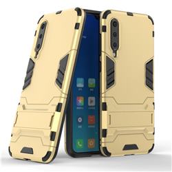 Armor Premium Tactical Grip Kickstand Shockproof Dual Layer Rugged Hard Cover for Xiaomi Mi 9 SE - Golden
