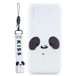White Feather Panda Soft Kiss Candy Hand Strap Silicone Case for Xiaomi Mi 9 SE