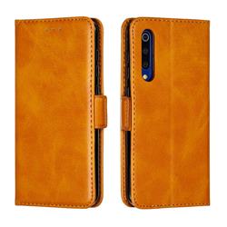 Retro Classic Calf Pattern Leather Wallet Phone Case for Xiaomi Mi 9 SE - Yellow