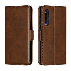 Retro Classic Calf Pattern Leather Wallet Phone Case for Xiaomi Mi 9 SE - Brown