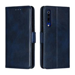 Retro Classic Calf Pattern Leather Wallet Phone Case for Xiaomi Mi 9 SE - Blue