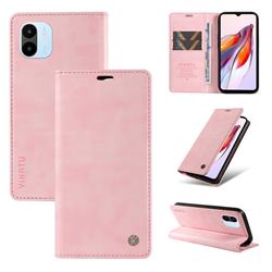 YIKATU Litchi Card Magnetic Automatic Suction Leather Flip Cover for Xiaomi Redmi A1 - Pink
