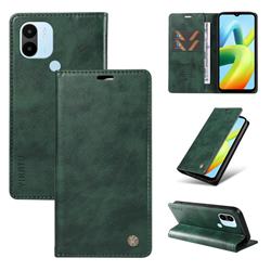 YIKATU Litchi Card Magnetic Automatic Suction Leather Flip Cover for Xiaomi Redmi A1 Plus - Green