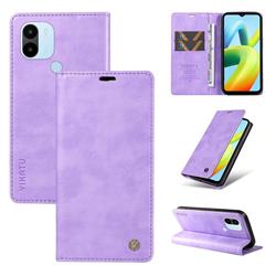 YIKATU Litchi Card Magnetic Automatic Suction Leather Flip Cover for Xiaomi Redmi A1 Plus - Purple