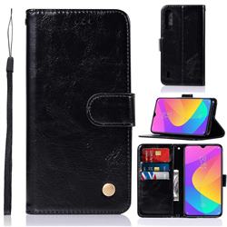 Luxury Retro Leather Wallet Case for Xiaomi Mi A3 - Black